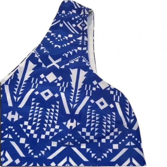 Sabine Blue White Geo Print Sleeveless Top Size XS - Picture 2 of 9